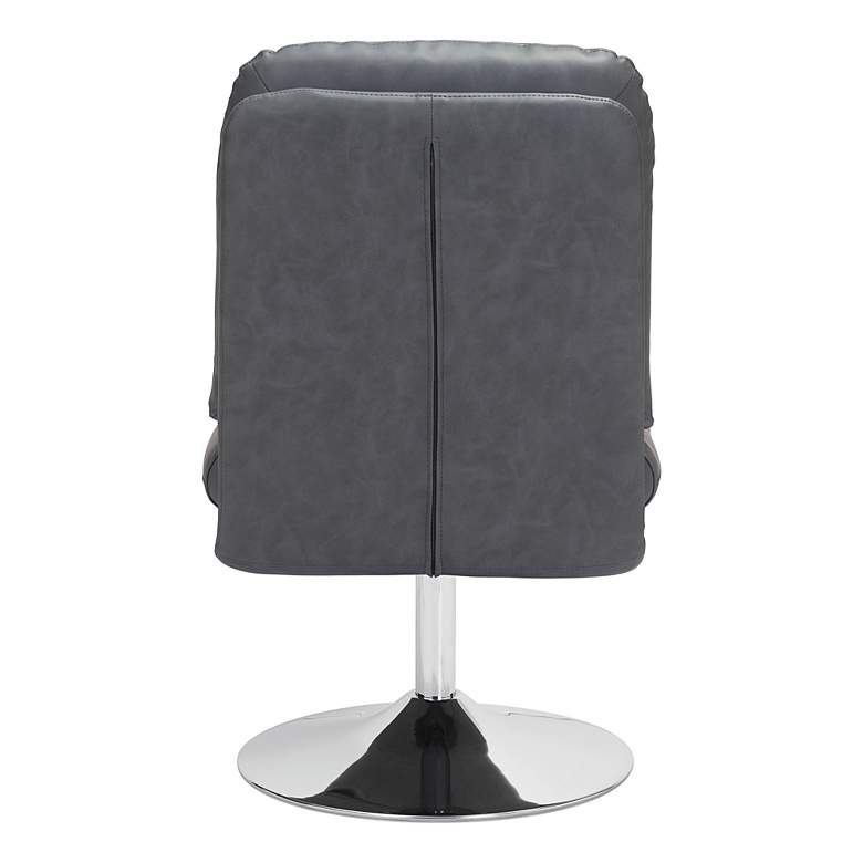 Image 6 Zuo Rory Gray Faux Leather Swivel Accent Chair more views