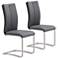 Zuo Rosemont Gray Faux Leather Dining Chairs Set of 2