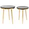 Zuo Rumi Black Marble Round Modern Accent Tables - Set of 2