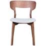 Zuo Russell Gray Fabric and Walnut Dining Chairs Set of 2
