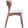 Zuo Russell Gray Fabric and Walnut Dining Chairs Set of 2