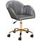 Zuo Sagart Gray Faux Leather Adjustable Swivel Office Chair