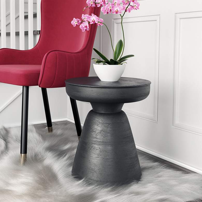 Image 1 Zuo Sage 16" Wide Matte Black Stool or Side Table