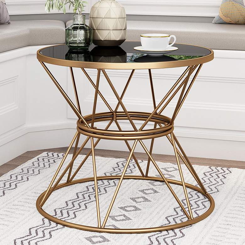 Image 1 Zuo Samuel 23 1/2 inch Wide Gold Side Table