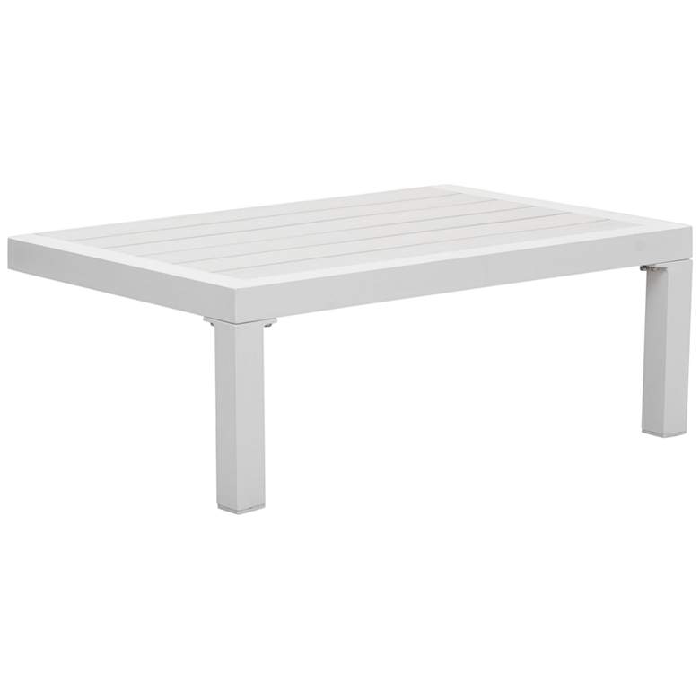 Image 1 Zuo Santorini 28 inch Wide White Outdoor Side Table