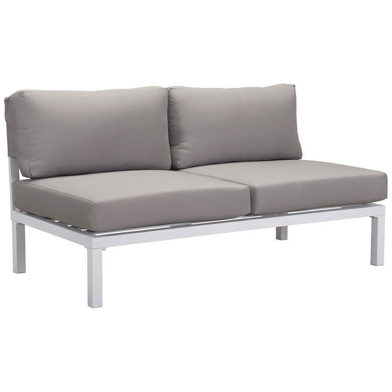 Image 1 Zuo Santorini Gray Fabric Outdoor Loveseat