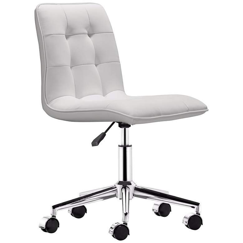 Image 1 Zuo Scout White Armless Office Chair