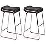 Zuo Set of Two Black Wedge 32" High Barstools