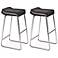 Zuo Set of Two Black Wedge 32" High Barstools
