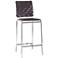 Zuo Set of Two Leatherette Weave 26" High Counter Stools