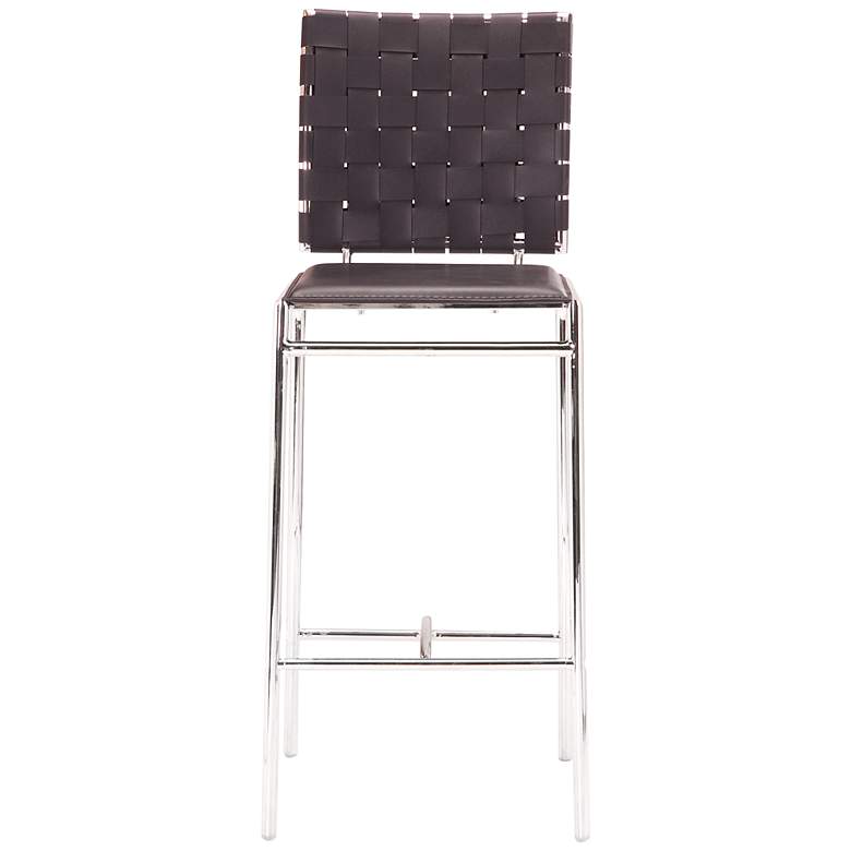 Image 3 Zuo Set of Two Leatherette Weave 26" High Counter Stools more views