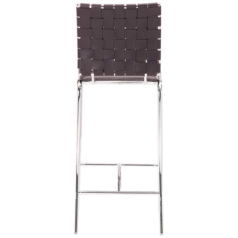 Image 4 Zuo Set of Two Leatherette Weave 26" High Counter Stools more views