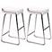 Zuo Set of Two White Wedge 32" High Barstools
