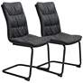 Zuo Sharon Vintage Black Faux Leather Dining Chairs Set of 2