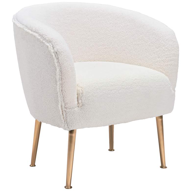 Image 2 Zuo Sherpa Beige Fabric Accent Chair