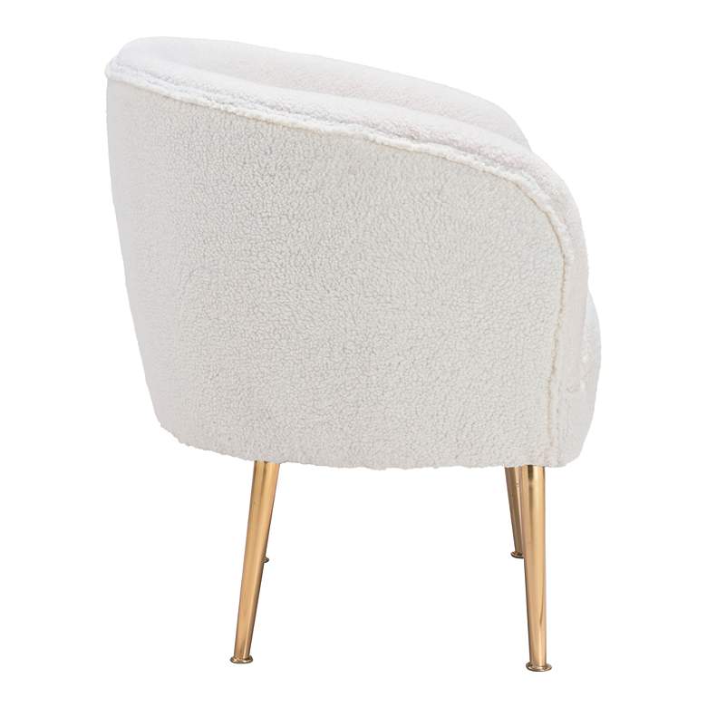 Image 5 Zuo Sherpa Beige Fabric Accent Chair more views