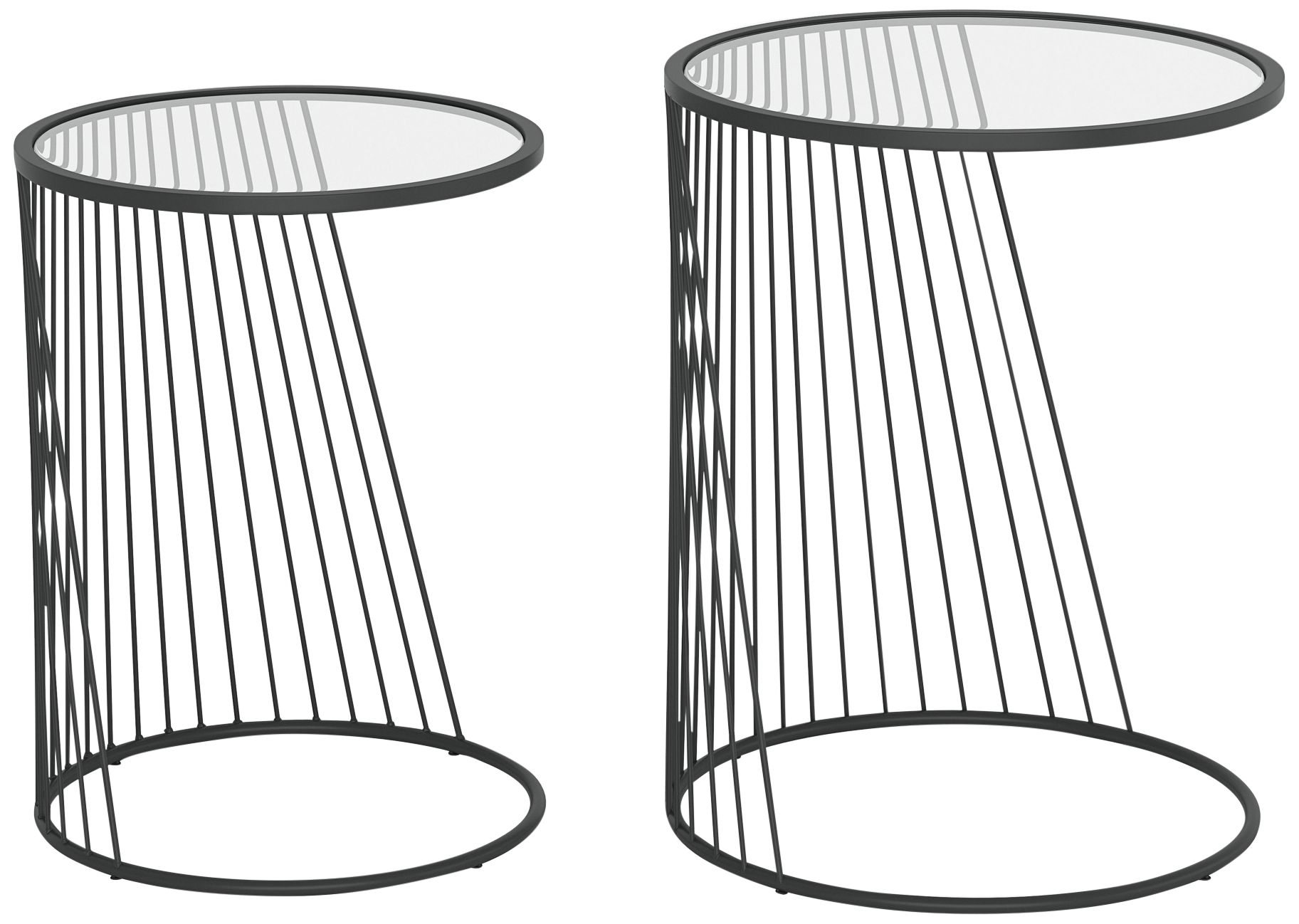 Zuo Shine 16 1/4" Wide Black 2-Piece Nesting Tables Set