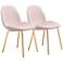 Zuo Siena Rose Pink Fabric Modern Dining Chairs - Set of 2
