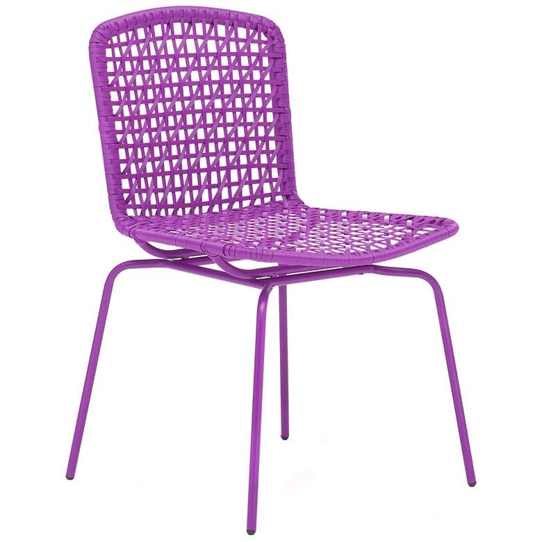 Image 1 Zuo Silvermine Outdoor Purple Bay Chair
