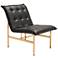 Zuo Slate Black and Gold Tufted Armless Lounge Chair