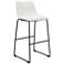Zuo Smart 29" Distressed White Faux Leather Bar Stool