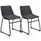 Zuo Smart Charcoal Faux Leather Dining Chairs Set of 2