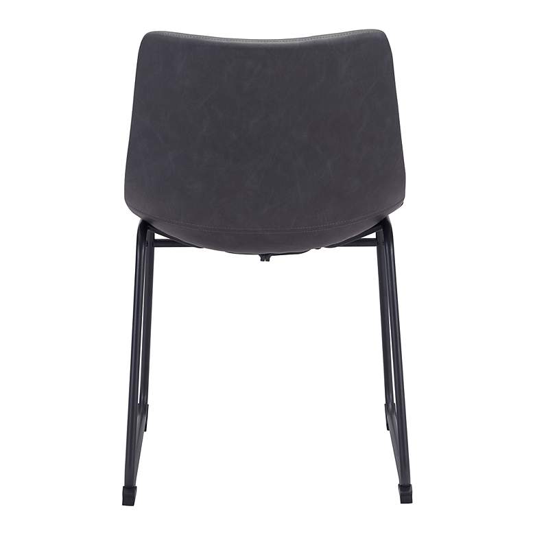 Image 6 Zuo Smart Charcoal Faux Leather Dining Chairs Set of 2 more views