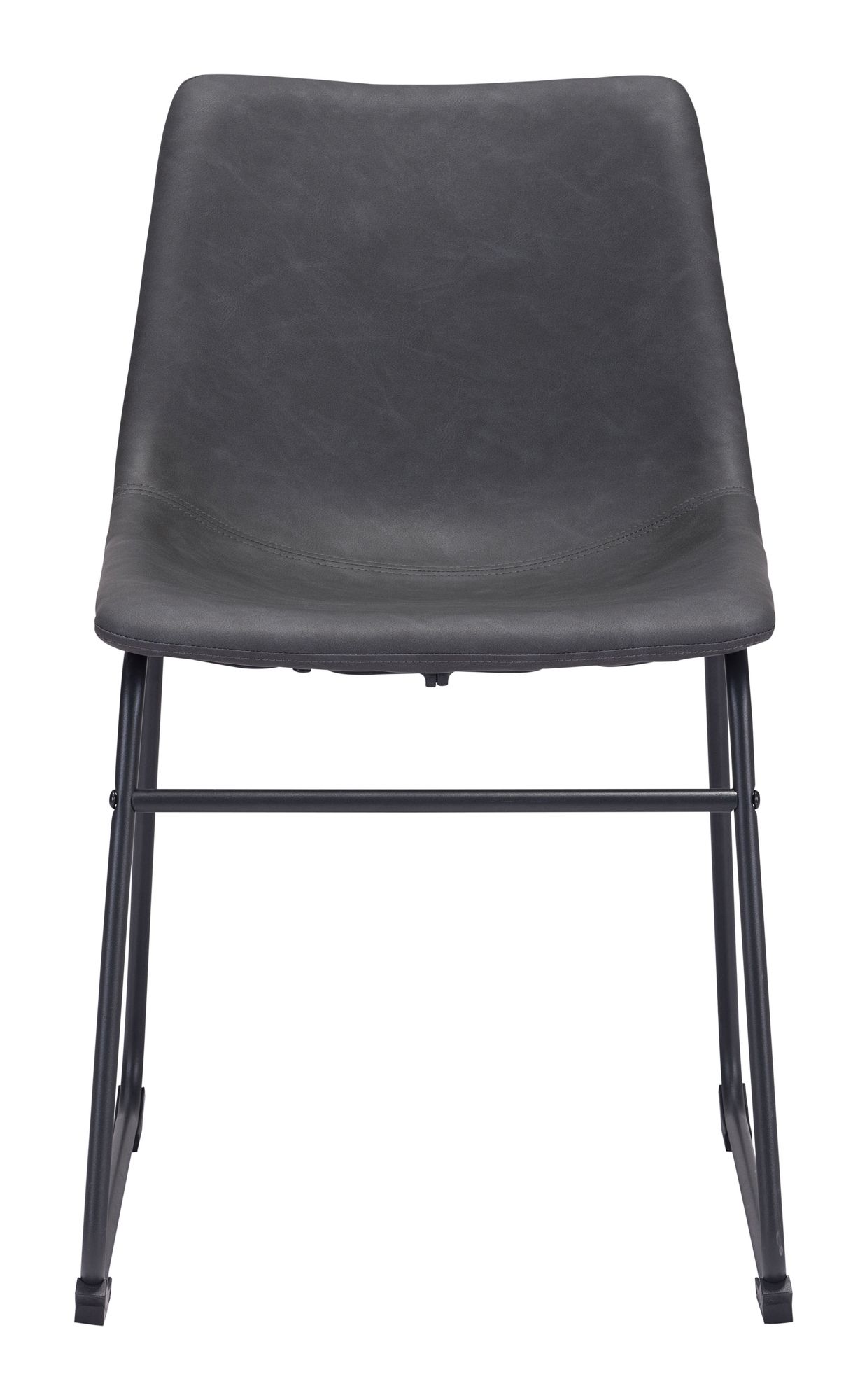 Zuo Smart Charcoal Faux Leather Dining Chairs Set of 2