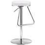 Zuo Soda White Adjustable Height Bar or Counter Stool