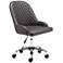 Zuo Space Brown Faux Leather Adjustable Swivel Office Chair