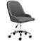 Zuo Space Gray Faux Leather Adjustable Swivel Office Chair