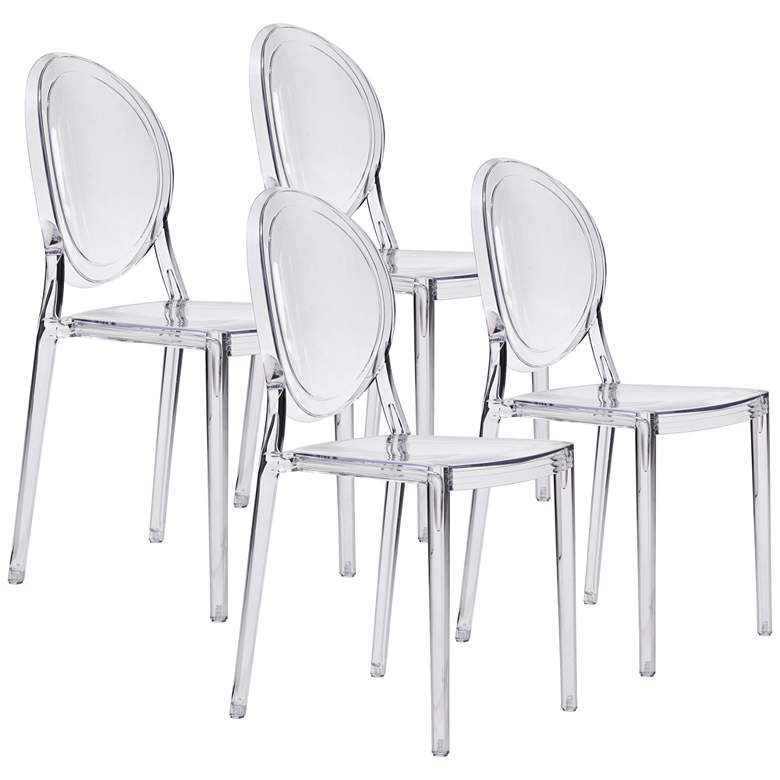 Image 1 Zuo Specter Clear Molded Dining Chair Clear Set of 4