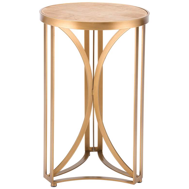 Image 1 Zuo Spinner Small Gold Round Accent Table