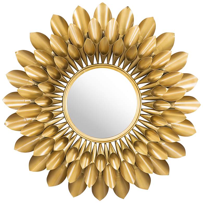 Image 2 Zuo Sunflower Gold 31 1/2" Round Wall Mirror