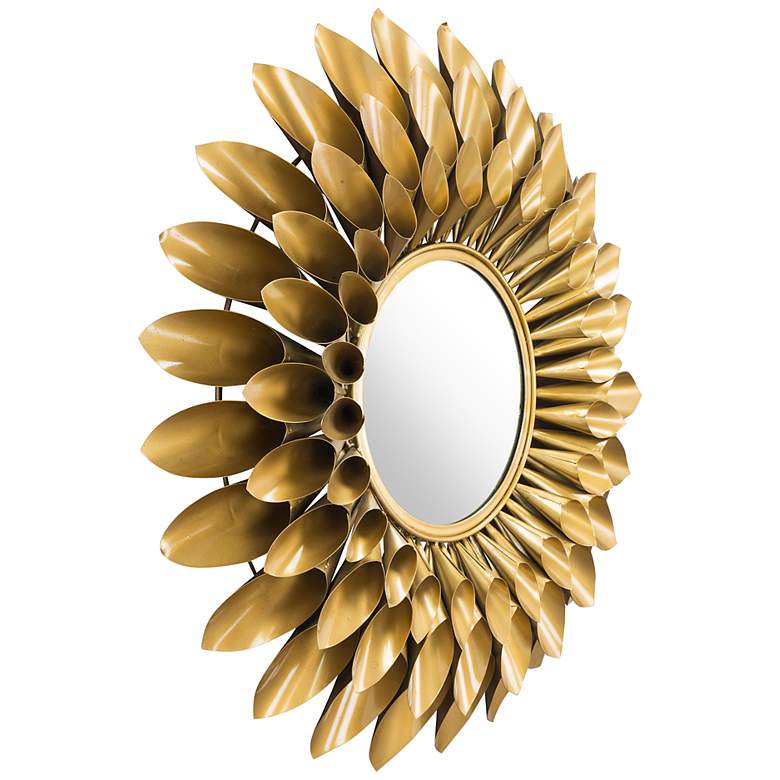 Image 5 Zuo Sunflower Gold 31 1/2" Round Wall Mirror more views