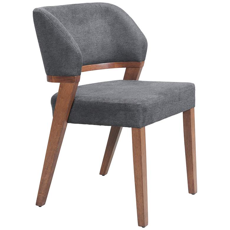 Image 1 Zuo Sunobu 22" Wide Modern Walnut and Azure Gray Dining Chair Set of 2