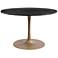 Zuo Taj 47" Wide Black Marble Gold Metal Round Dining Table