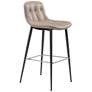Zuo Tangiers 30 1/4" Taupe Tufted Bar Stools Set of 2