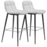 Zuo Tangiers 30 1/4" White Tufted Bar Stools Set of 2