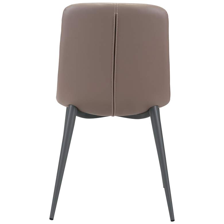 Image 5 Zuo Tangiers Taupe Faux Leather Modern Dining Chairs Set of 2 more views