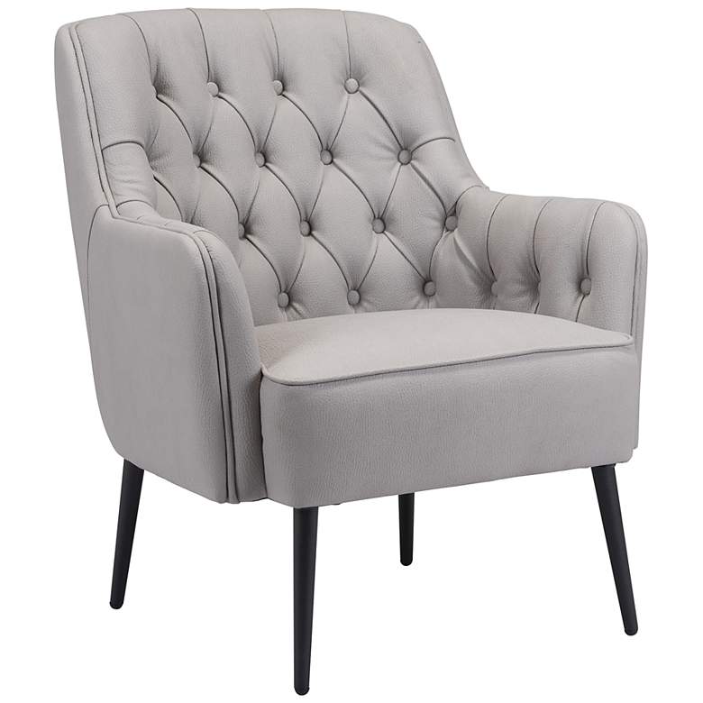 Image 2 Zuo Tasmania Gray Fabric Tufted Accent Chair
