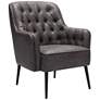 Zuo Tasmania Vintage Black Fabric Tufted Accent Chair
