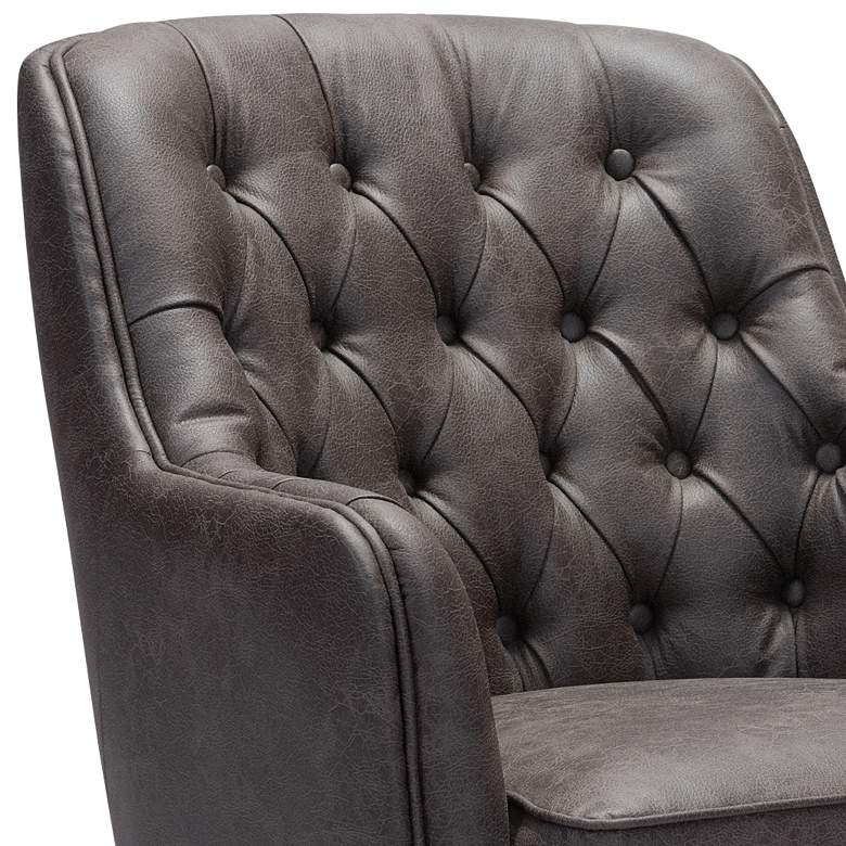 Image 3 Zuo Tasmania Vintage Black Fabric Tufted Accent Chair more views