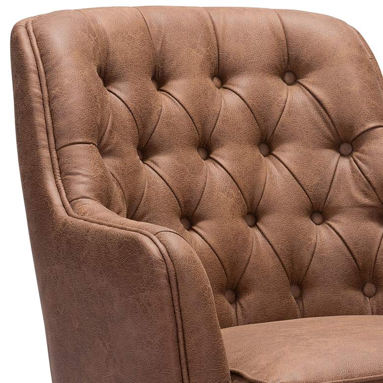 Image 3 Zuo Tasmania Vintage Brown Fabric Tufted Accent Chair more views