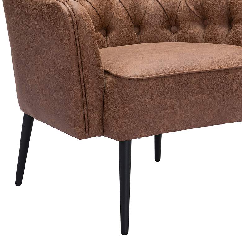 Image 4 Zuo Tasmania Vintage Brown Fabric Tufted Accent Chair more views