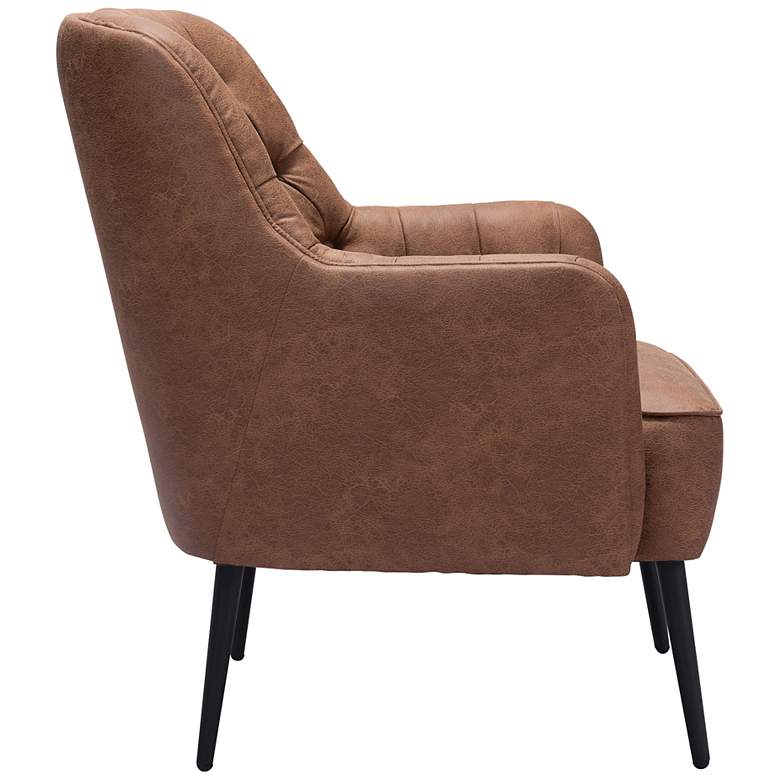Image 7 Zuo Tasmania Vintage Brown Fabric Tufted Accent Chair more views