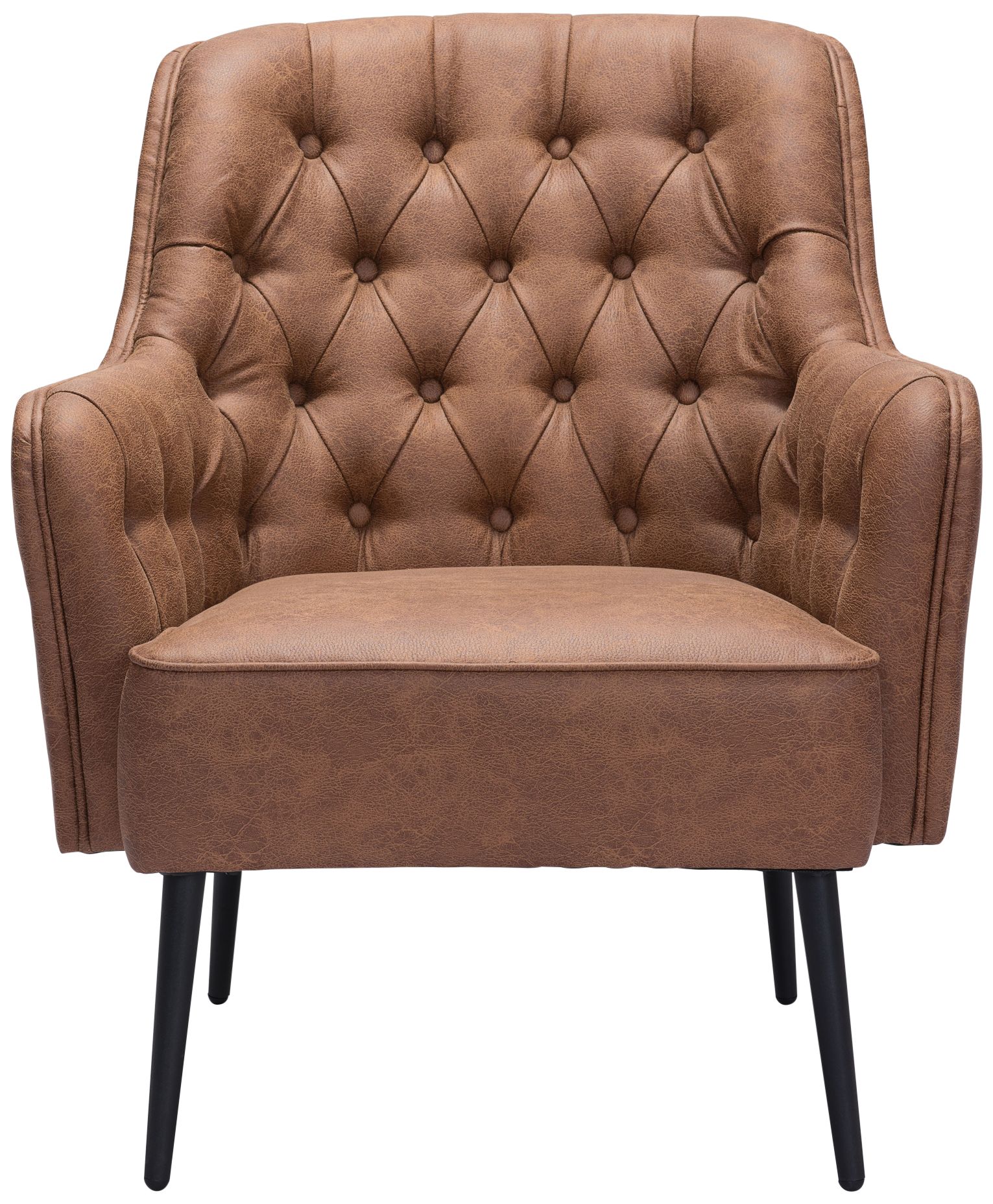 Zuo Tasmania Vintage Brown Fabric Tufted Accent Chair