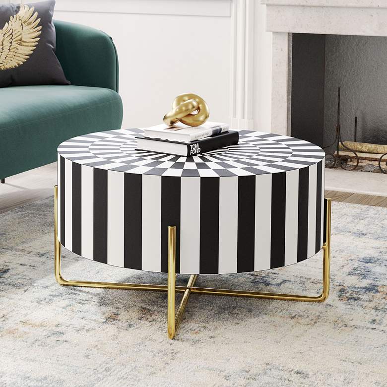 Image 1 Zuo Thistle 30 inch Wide Black and White Coffee Table