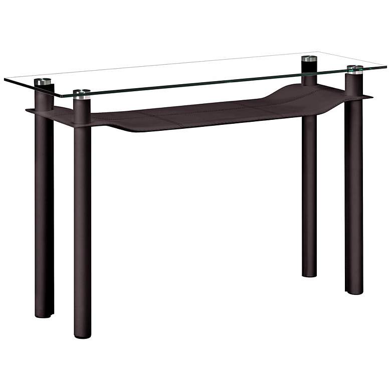 Image 1 Zuo Tier Espresso Leatherette and Glass Console Table