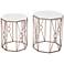 Zuo Tilly Gold Steel and White Marble Side Tables Set of 2